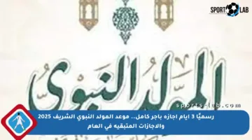 رسميًا 3 أيام إجازة بأجر كامل.. موعد المولد النبوي الشريف 2025 والإجازات المتبقية في العام